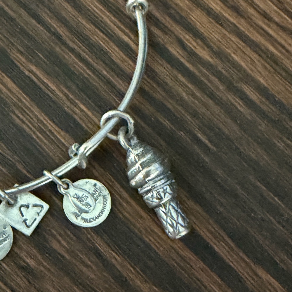 Alex and Ani Silver ice cream Charm Bracelet
